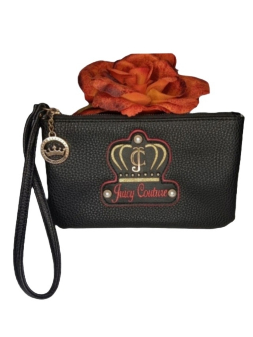 Juicy Couture Black Wristlet | EUC | Goldtone Charm